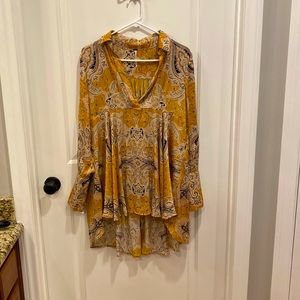 Free People high low printed mini dress